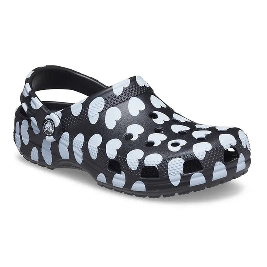 Crocs Classic Heart Print Clog 207679 Black/White