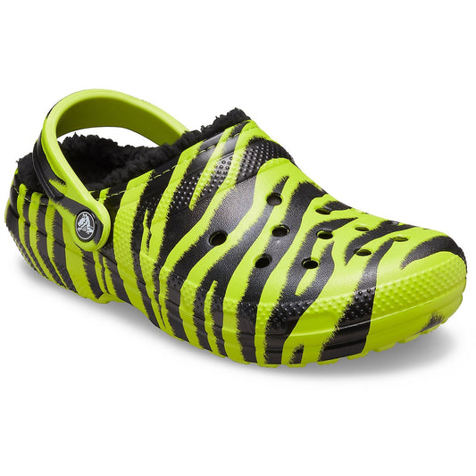 Crocs Classic Lined Animal Print Clog Lime Punch/Black