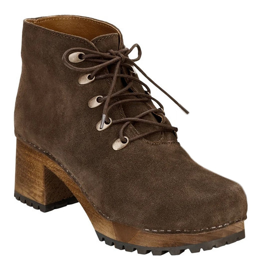 Sanita Hesta Lace-up Clog Boots in Coffee