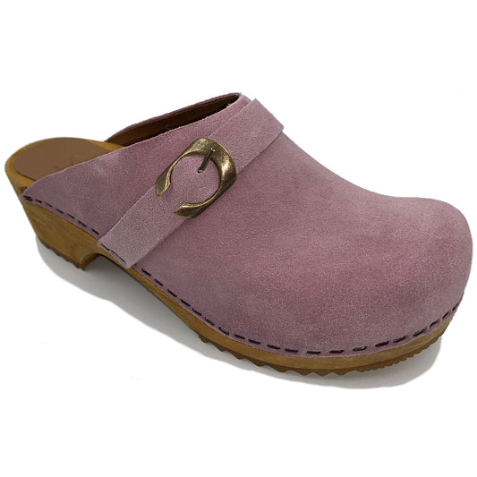 Sanita Hedi Danish Suede Clogs in Light Purple 457190