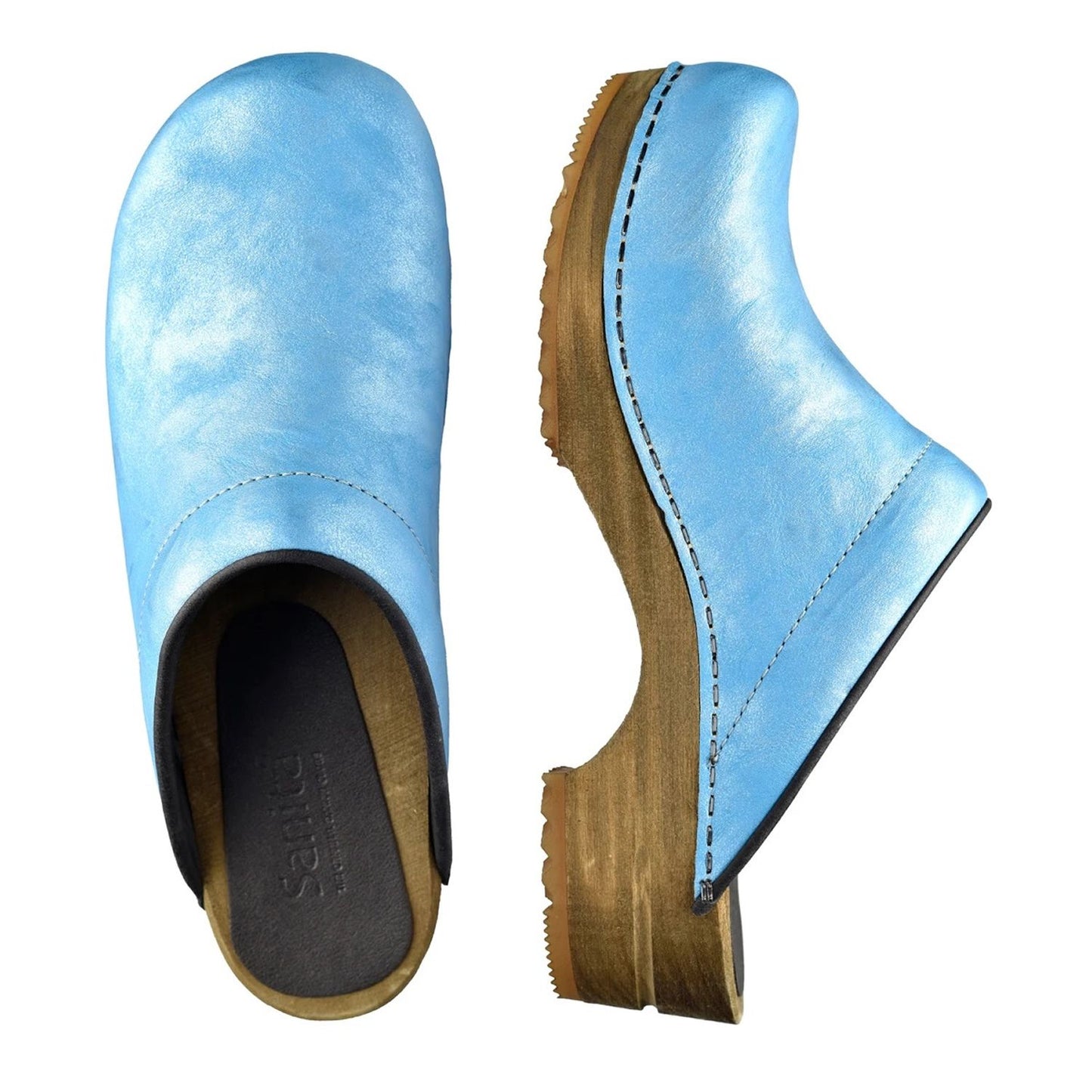 Sanita Laerke Wooden Clogs in Blue (7450050)