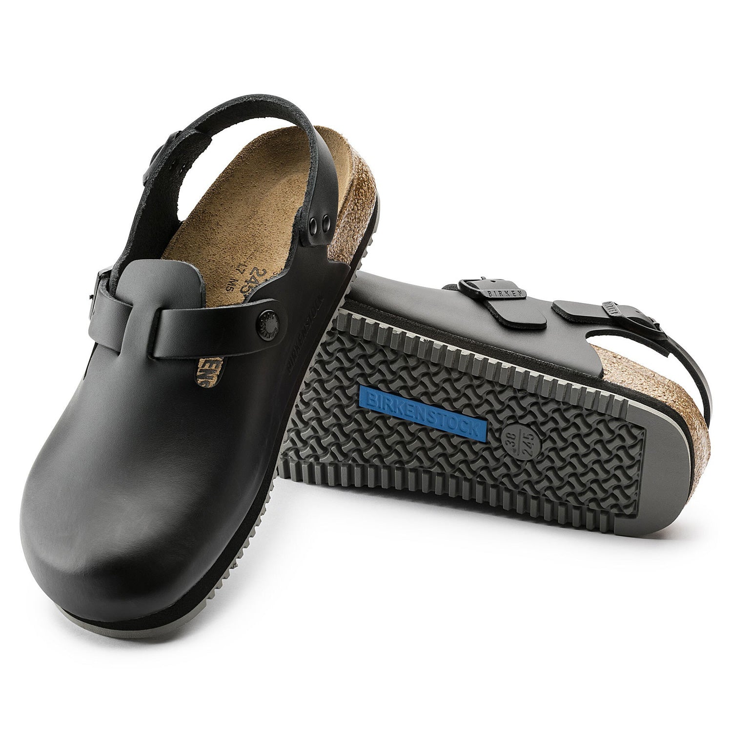 Birkenstock Tokio SL Super-Grip Natural Leather in Black (61194)
