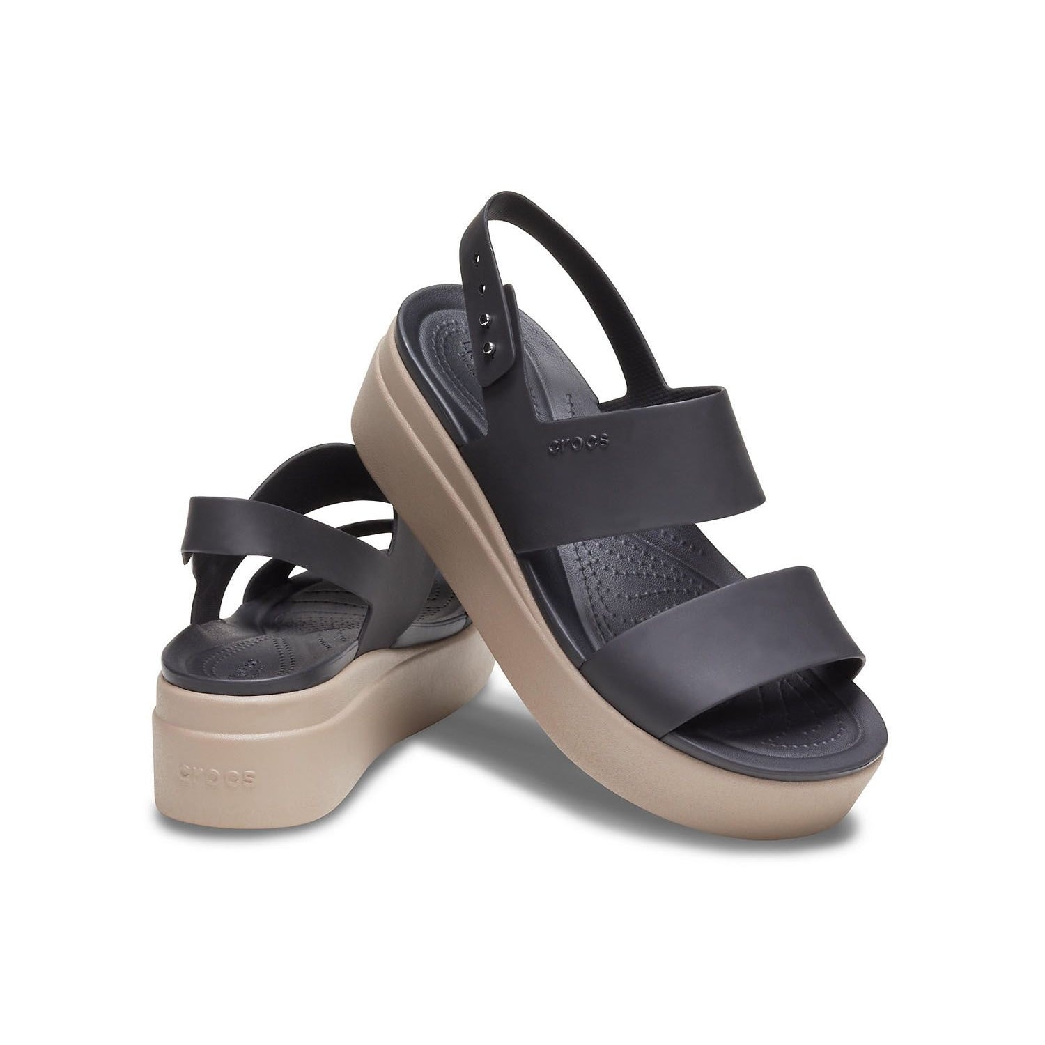 Crocs Brooklyn Low Wedge (206453) - Black/Mushroom