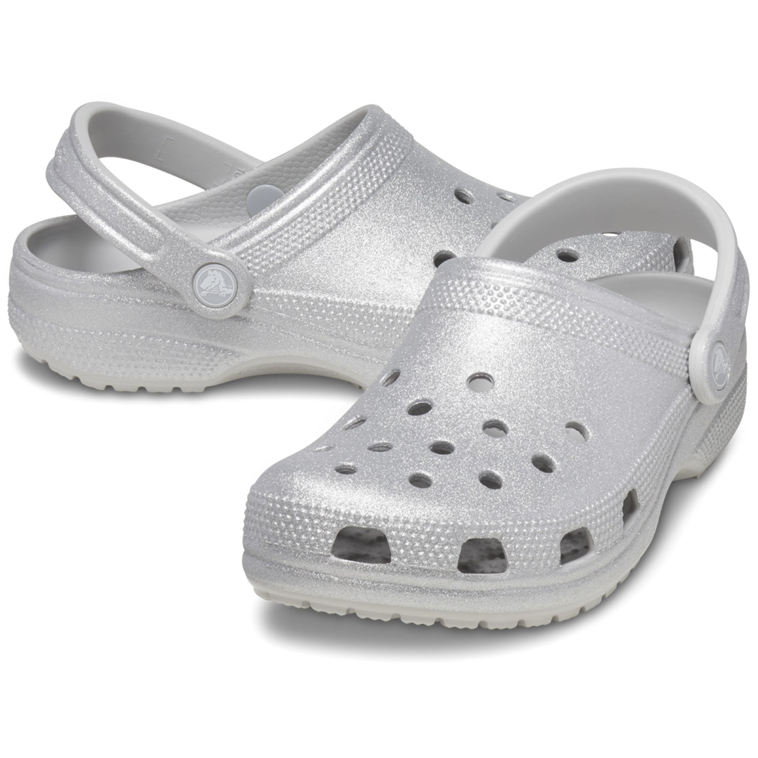 Crocs Classic Glitter Clogs (205942) - Silver Glitter
