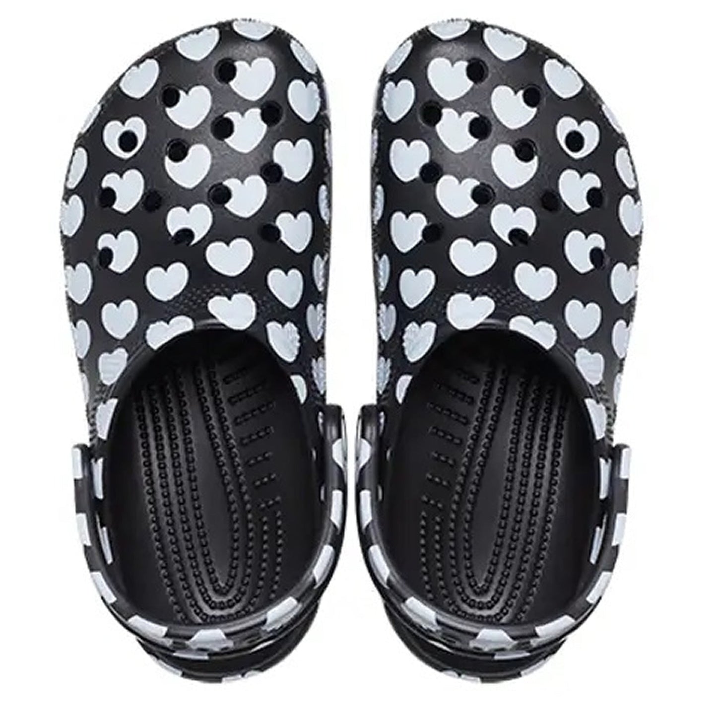 Crocs Classic Heart Print Clog 207679 Black/White