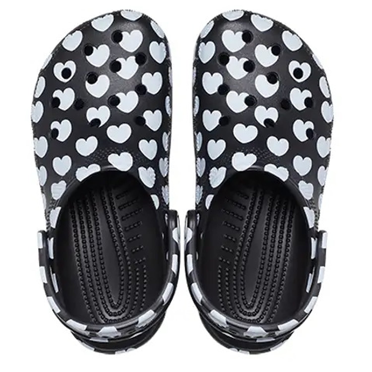 Crocs Classic Heart Print Clog 207679 Black/White
