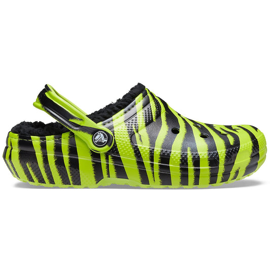 Crocs Classic Lined Animal Print Clog Lime Punch/Black