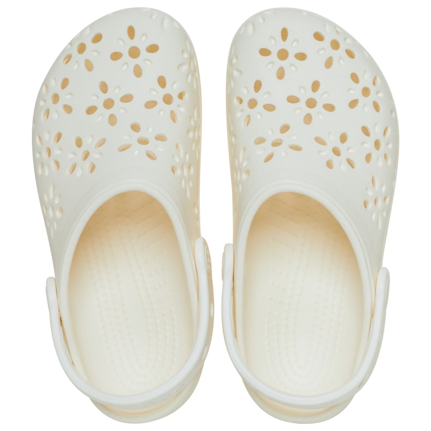 Crocs Classic Floral Cut Out Clogs (210927) - Chalk