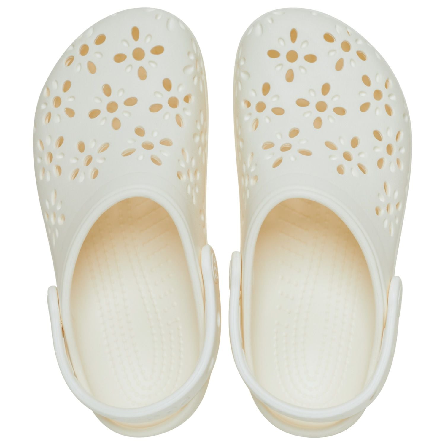 Crocs Classic Floral Cut Out Clogs (210927) - Chalk
