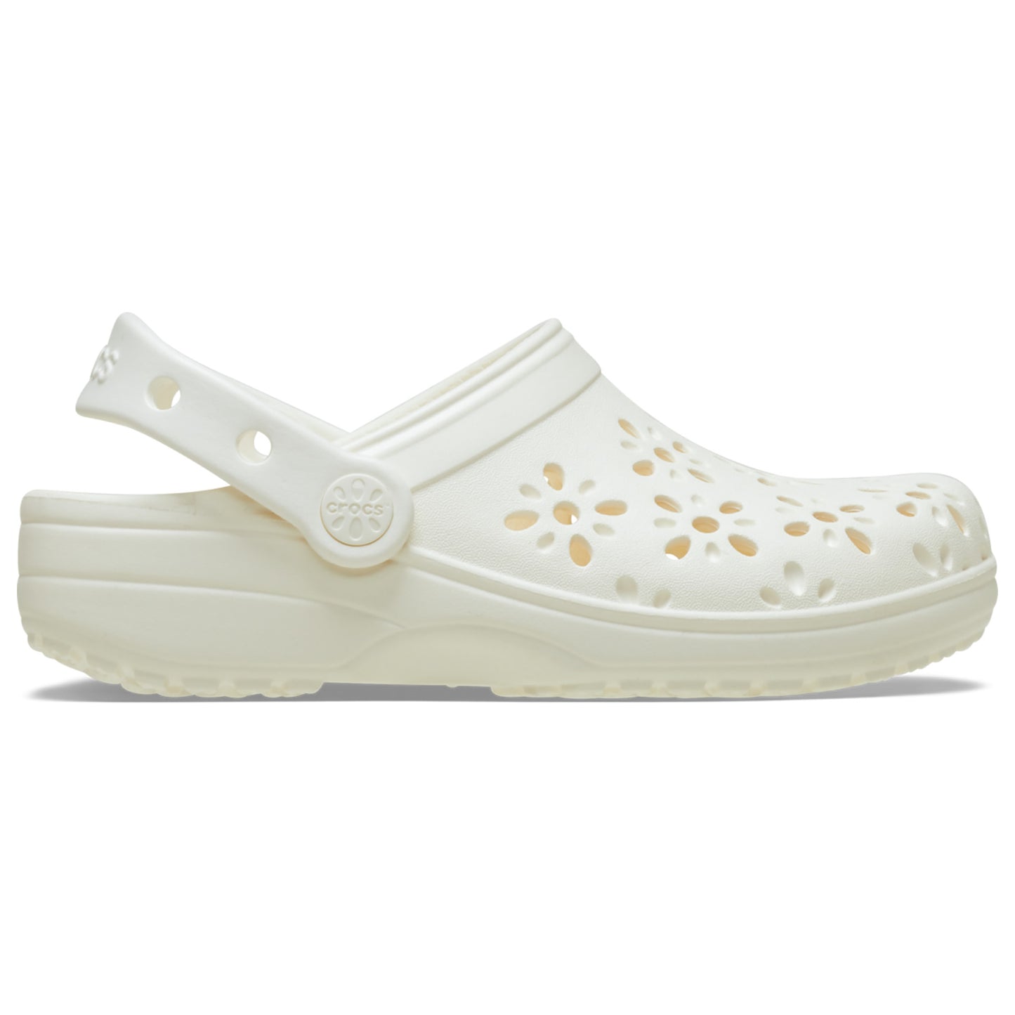 Crocs Classic Floral Cut Out Clogs 210927 Chalk
