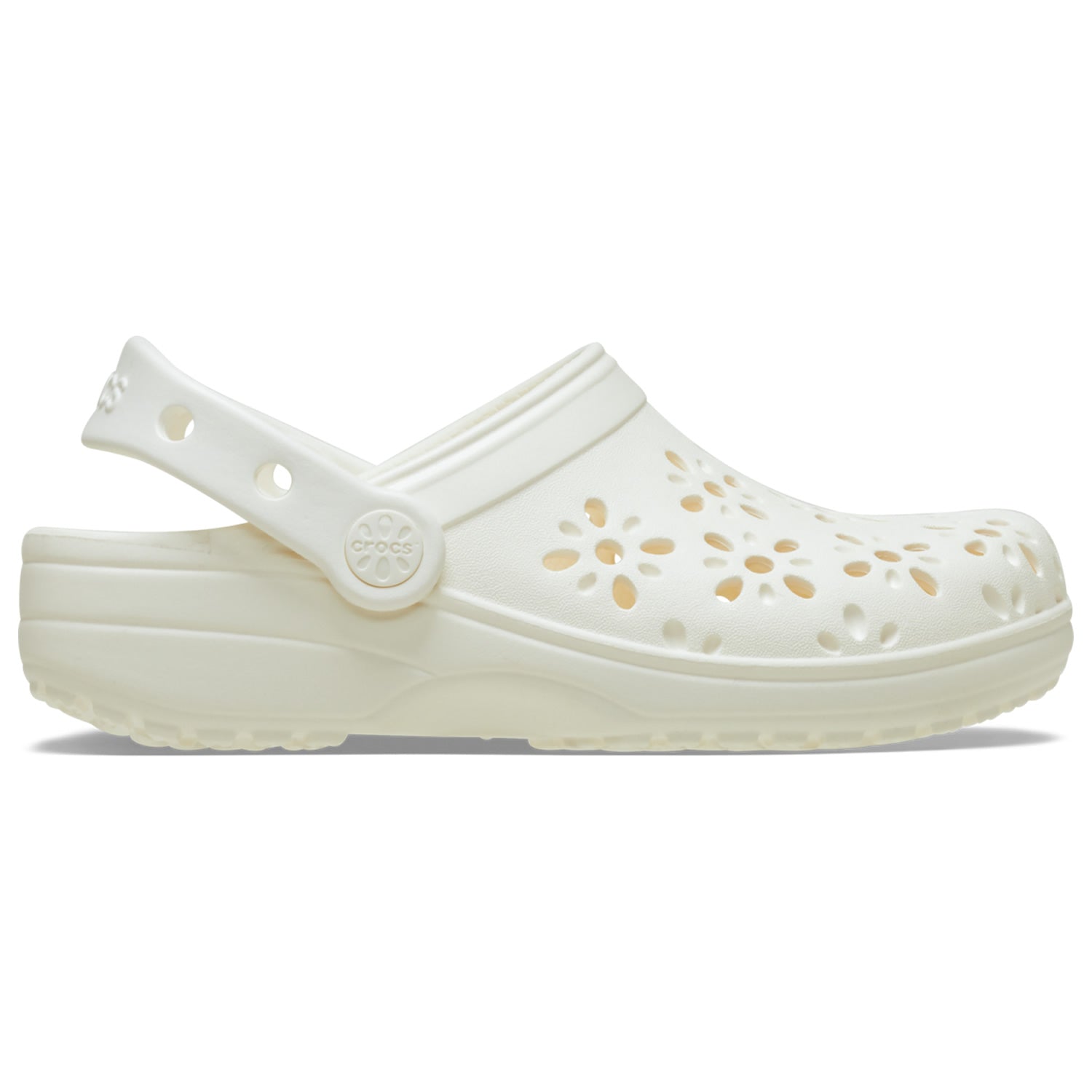 Crocs Classic Floral Cut Out Clogs 210927 Chalk