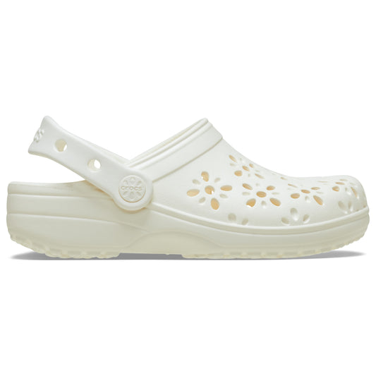 Crocs Classic Floral Cut Out Clogs 210927 Chalk