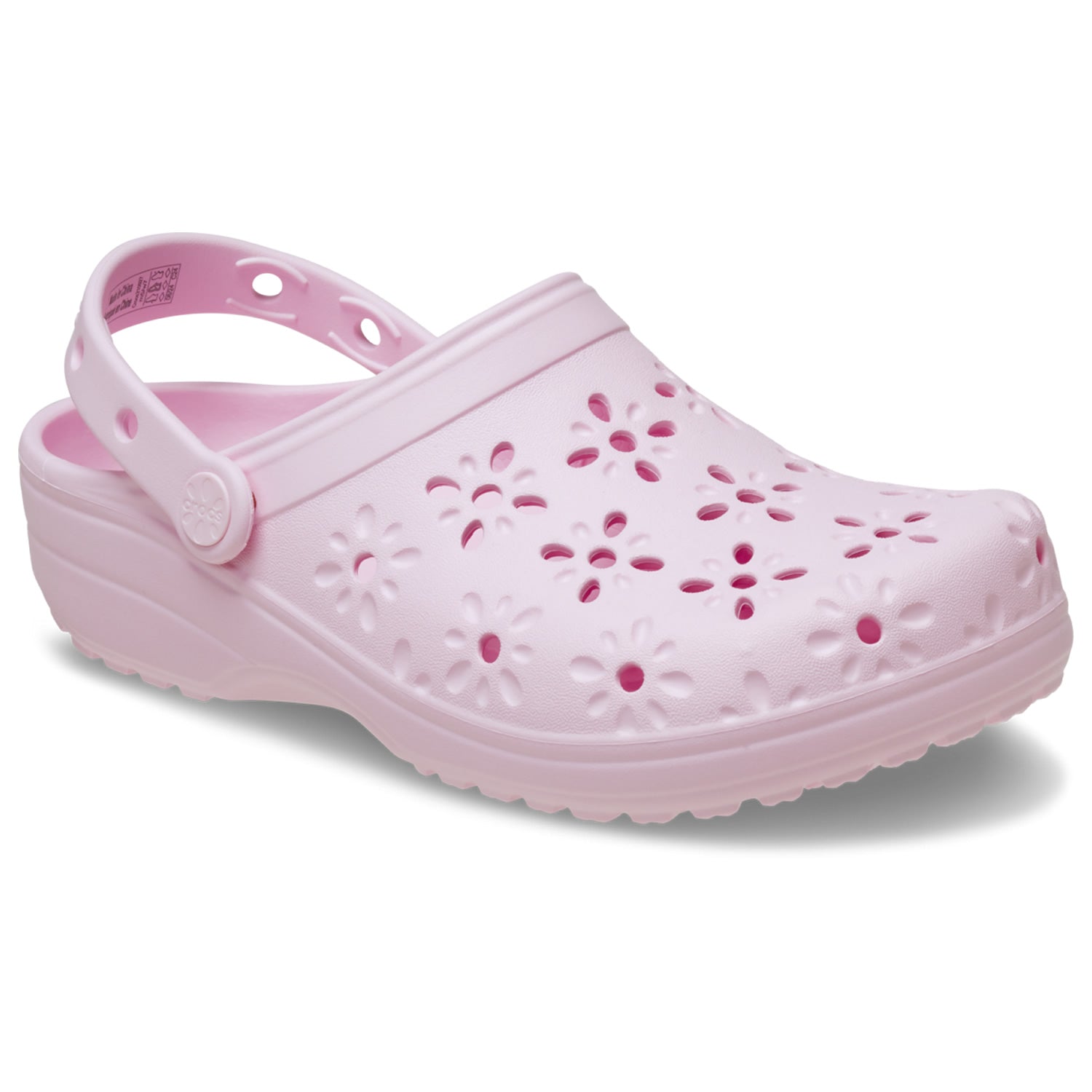 Crocs Classic Floral Cut Out Clogs (210927) - Pink Milk