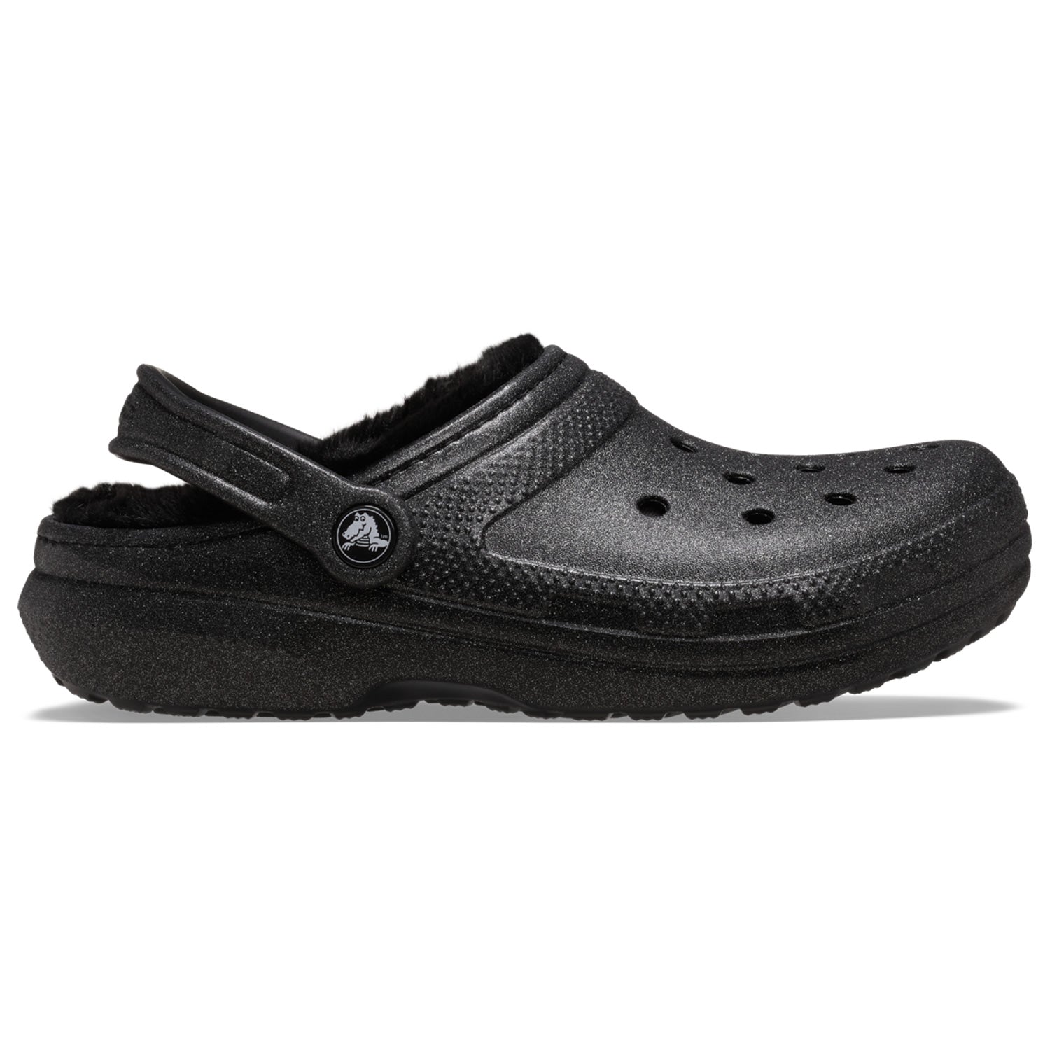 Crocs Classic Glitter Fuzz Lined Clog (211928) - Black