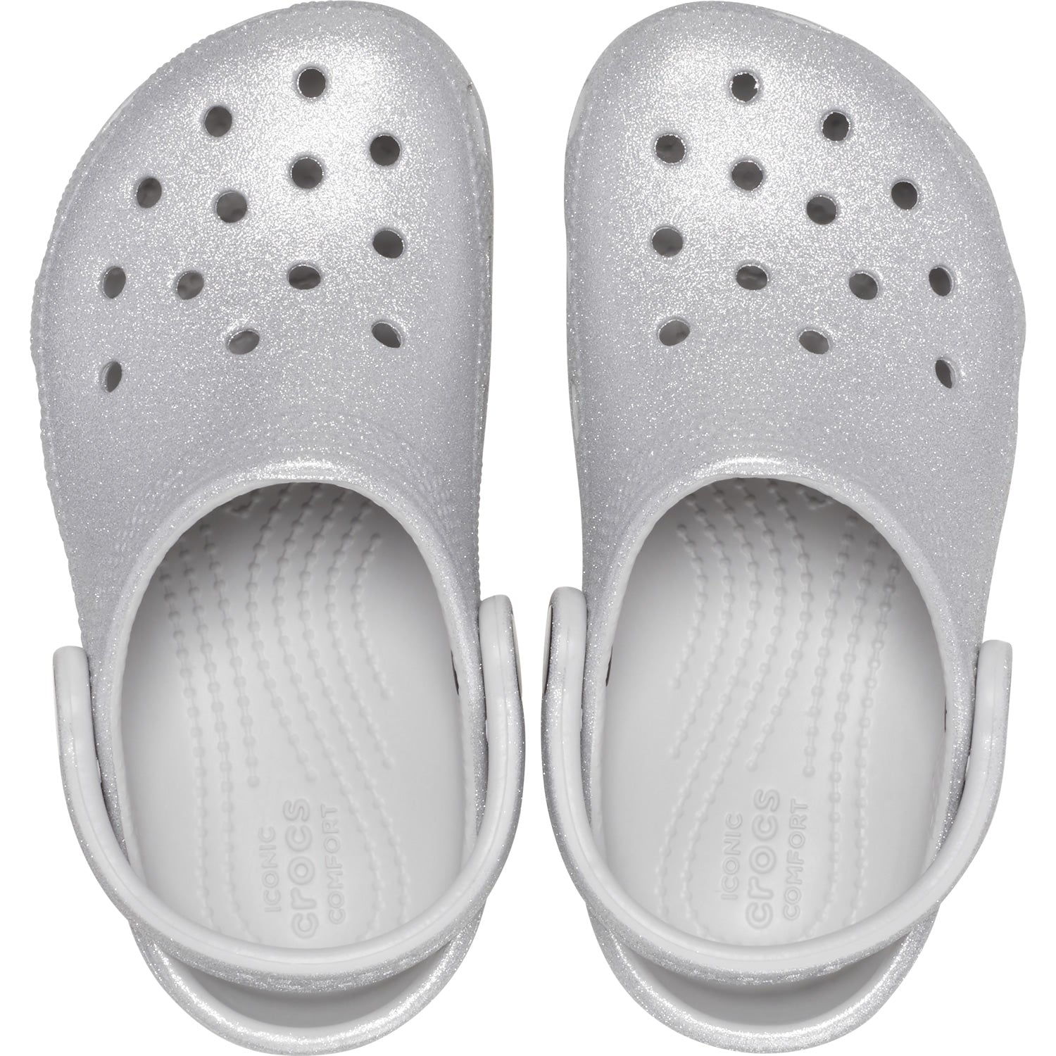 Crocs Classic Glitter Kids Clogs (206993) - Silver Glitter