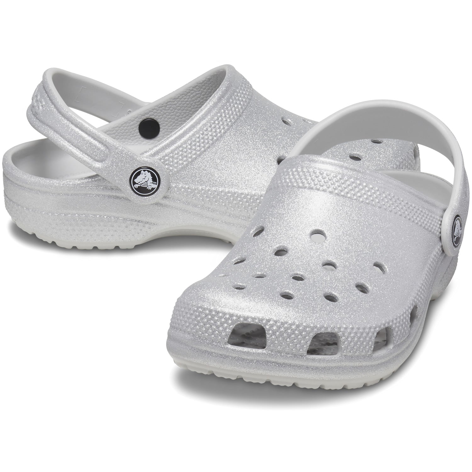 Crocs Classic Glitter Kids Clogs (206993) - Silver Glitter