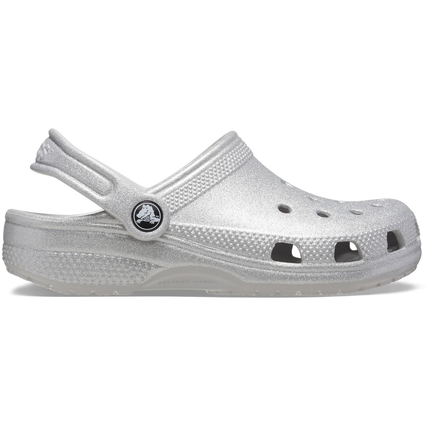 Crocs Classic Glitter Kids Clogs 206993 Silver Glitter