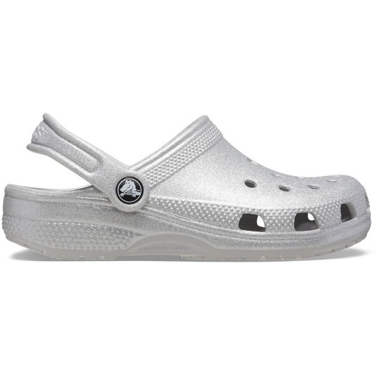 Crocs Classic Glitter Kids Clogs 206993 Silver Glitter