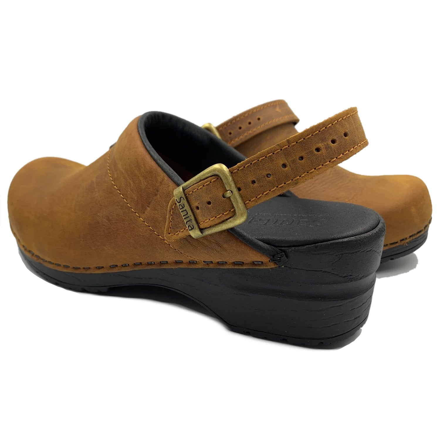 Sanita Morse Oiled Danish Clogs in Chestnut Brown