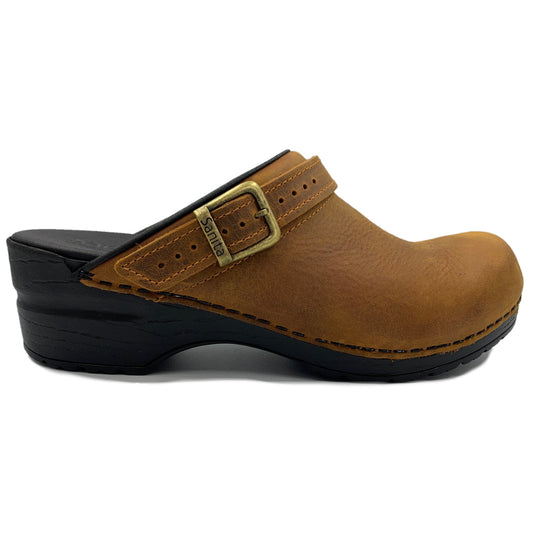 Sanita Morse Oiled Danish Clogs in Chestnut Brown