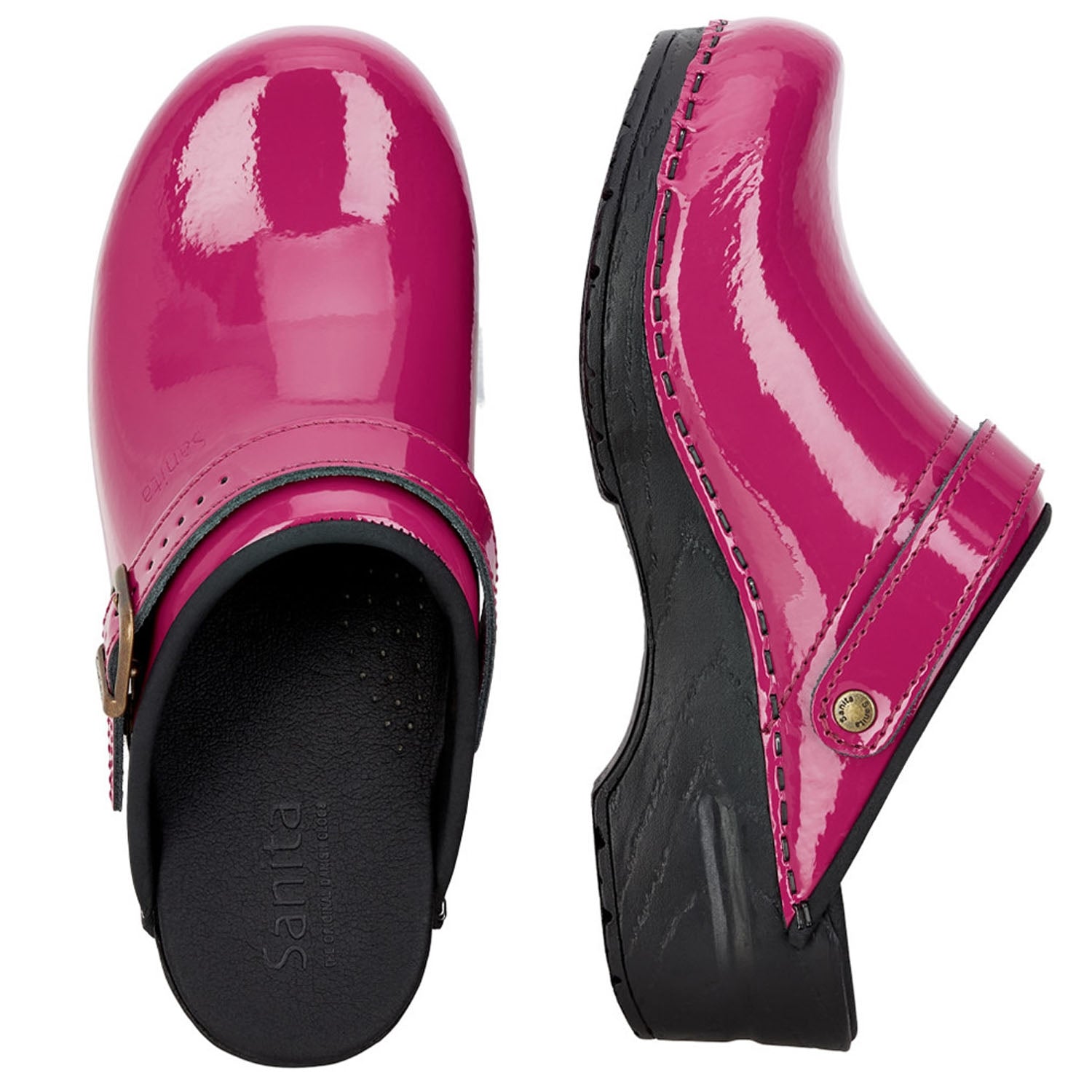 Sanita Freya Patent Flexible Clogs in Fuchsia (457548)