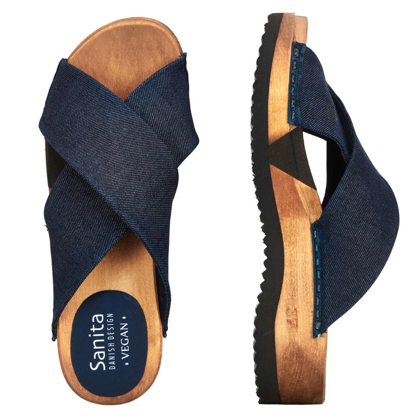 Sanita Tilka Vegan Flexible Denim Sandals in Navy (472923)