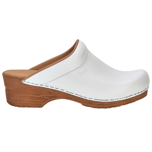 Sanita Sandra Open PU Clogs in White