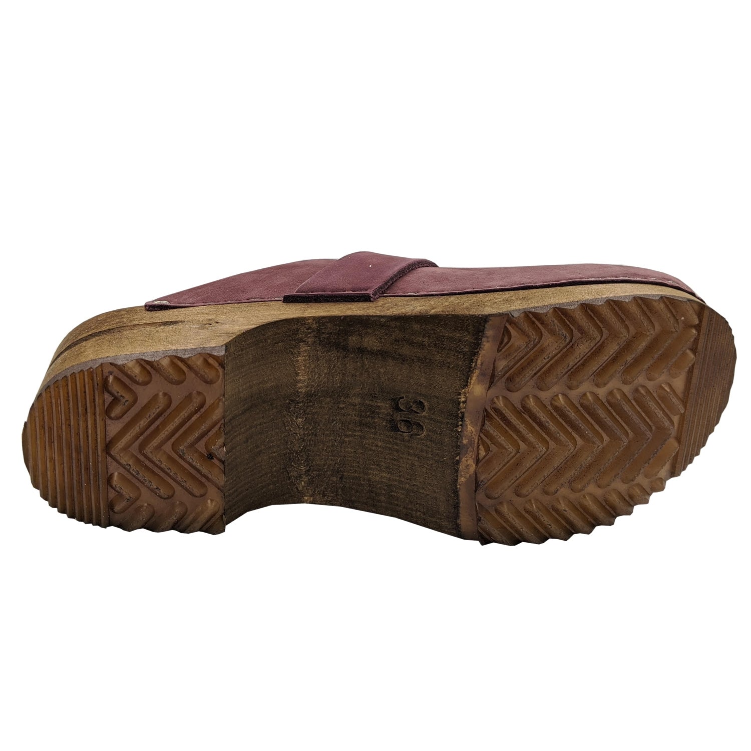 Sanita Big Buckle Danish Clogs in Aubergine