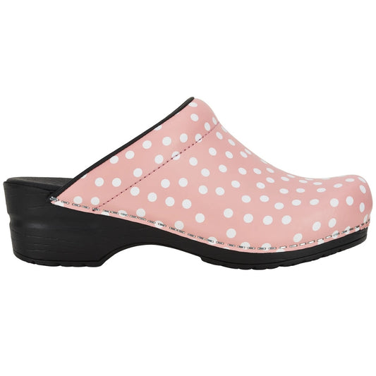 Sanita Fenja Spotty Flexible Clogs in Rose