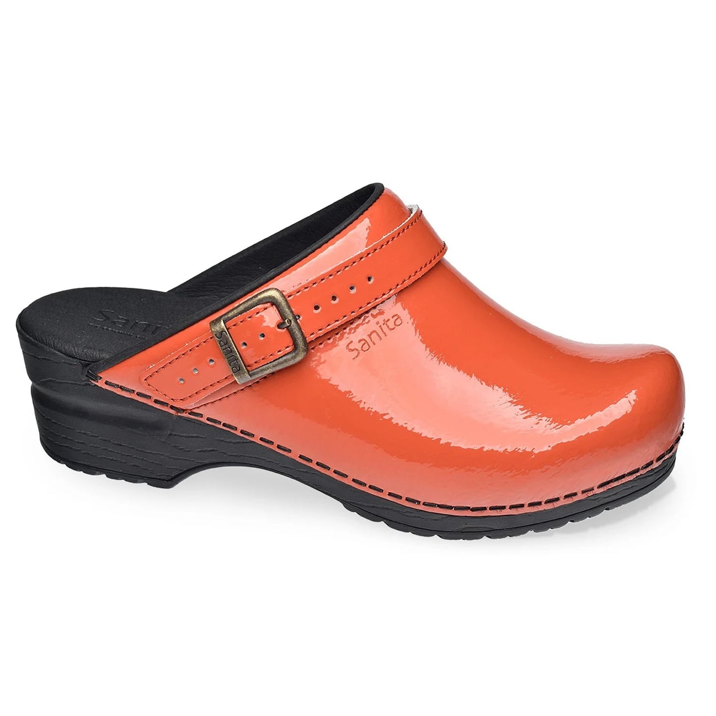 Sanita Freya Patent Flexible Clogs in Orange 457548