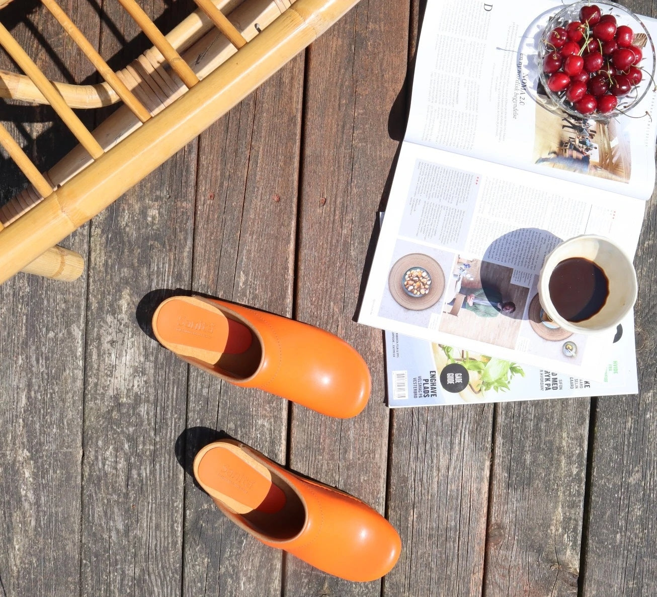 Sanita Lotte Wooden Clogs in Orange