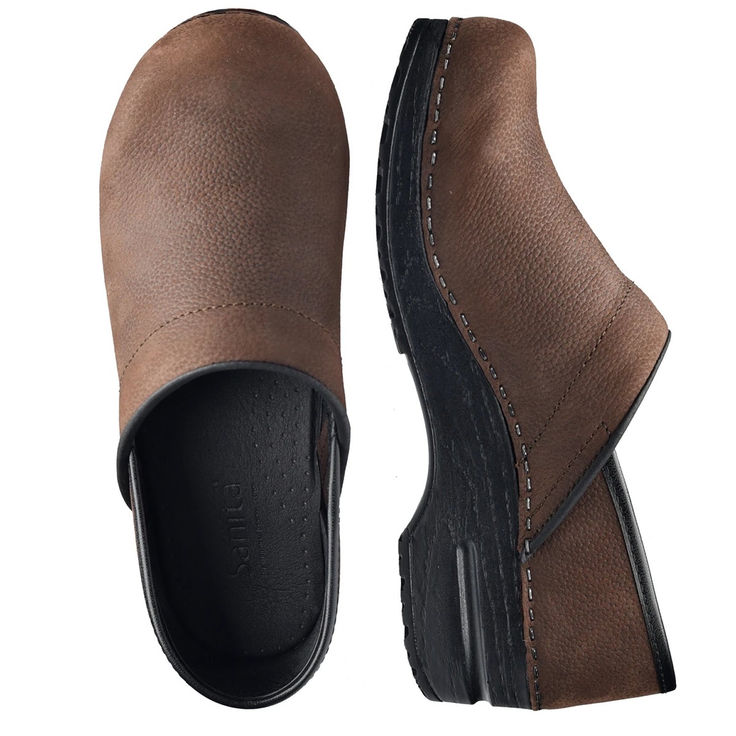 Sanita Professional Oiled Closed Clogs in Antique Brown (450206)